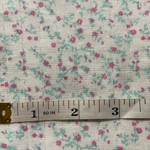 Rural Estate Quilter&#39;s Stash Winner Winner Chicken Dinner 1980&#39;s Pink Purple Aqua teeny Floral Stretchy jersey knit tube  fabric HALF yard