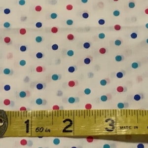 Pink Turquoise Blue White Polka Dot Cotton Blend Doll Dress Baby Fabric FQ 18&quot;x 22&quot;/more Rural Estate Quilter&#39;s Stash Crabby Patty