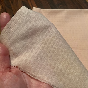 Rural Estate Quilter&#39;s Stash Homespun Proud Vintage Palest Pink Tone on Tone Stripe Semi Sheer Cotton Blend Doll Baby Dress Fabric FQ/more