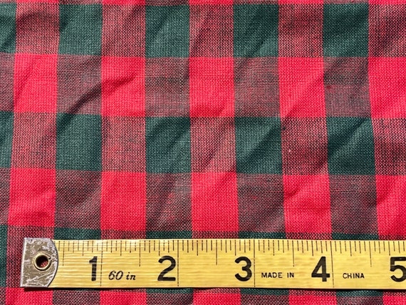 Rot Grün Kariert Baumwolle Stoff FQ 18 