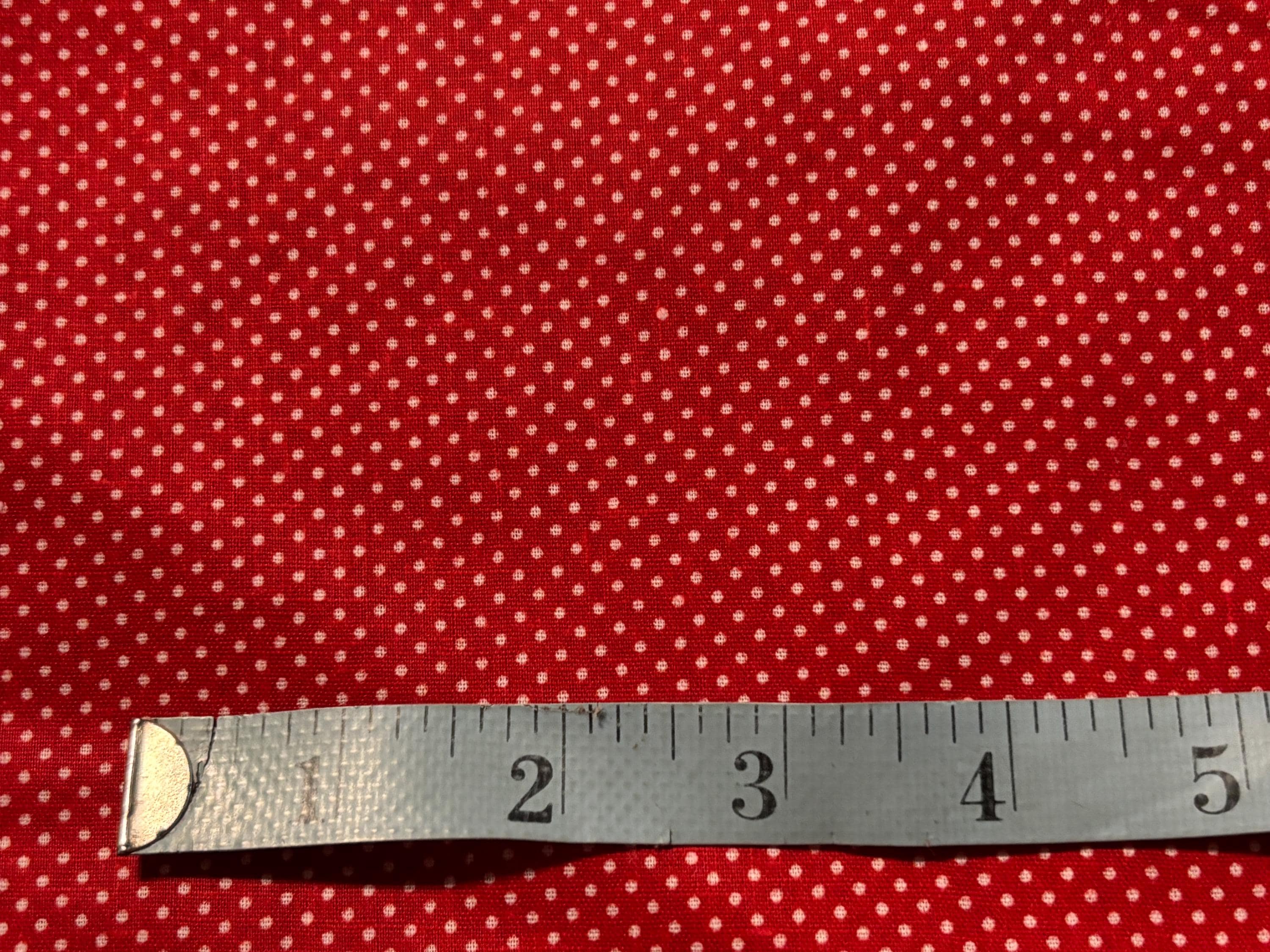 Red 4574 1960's White Polka Dot Red Quilting Fabric Fat Quarter 18