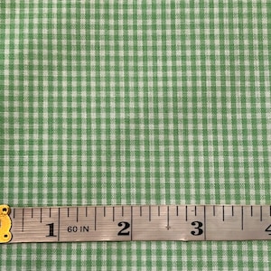 Rural Estate Quilter&#39;s Stash Classy Cluttered Condo Lime green White Cotton Poly Gingham check Fabric FQ/more