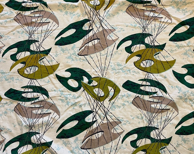 1950's Atomic Era Town & Country Stratoform Barkcloth Fabric 39