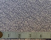 Rural Estate Quilter 39 s Stash Amish Attitude Vintage White Leafy Vine Printed on Blue Cotton Quilt Baby Doll Fabric Scrap 21 quot x 50 quot
