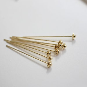 20pcs  30MM 18K plated flower  head Pins Jewelry Making， flower head Pins Headpins Jewelry Making Craft Supply