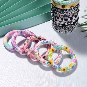 65mm Print Silicone Ring, Silicone Beadable O Rings, Focal Bead ...