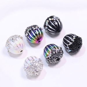 Sparkle Rhinestone Bodhi leaf Beads, Fancy Beads, Bling Pen Focals, Acrylic Beads, DIY Beadable Pens,Keychain Beads, Jewelry Craft Making