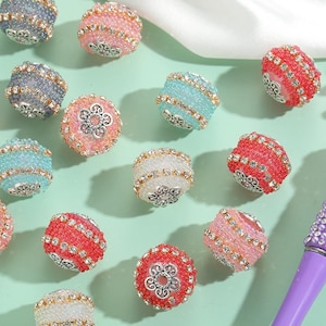 Bling Round bead For Pen,Rhinestone  Beads, DIY Beadable Pens,Fancy Round Beads,lloy Beads, Jewelry Craft Making