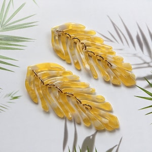 4 PCS 30*75mm Leaf Charms Tortoise Leaf shape Cellulose Acetate Colorful Charm Plastic Pendant Resin Acrylic Pendant DIY Jewelry Accessories