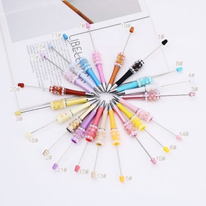5 stücke Blumen Kunststoff Perlenstifte,feste Zucker Perlenstift,DIY Perlenstift,Perlenstift Rohlinge mit Tinte Minen,Bubblegum Perle zum Anpassen