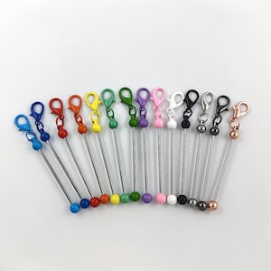 Metal Keychains,Beadable Bar Keychains, Bar keychain,Beadable Beaded Crafts, Plated Metal Keyrings and Swivel Clasps, DIY Keychains Crafting