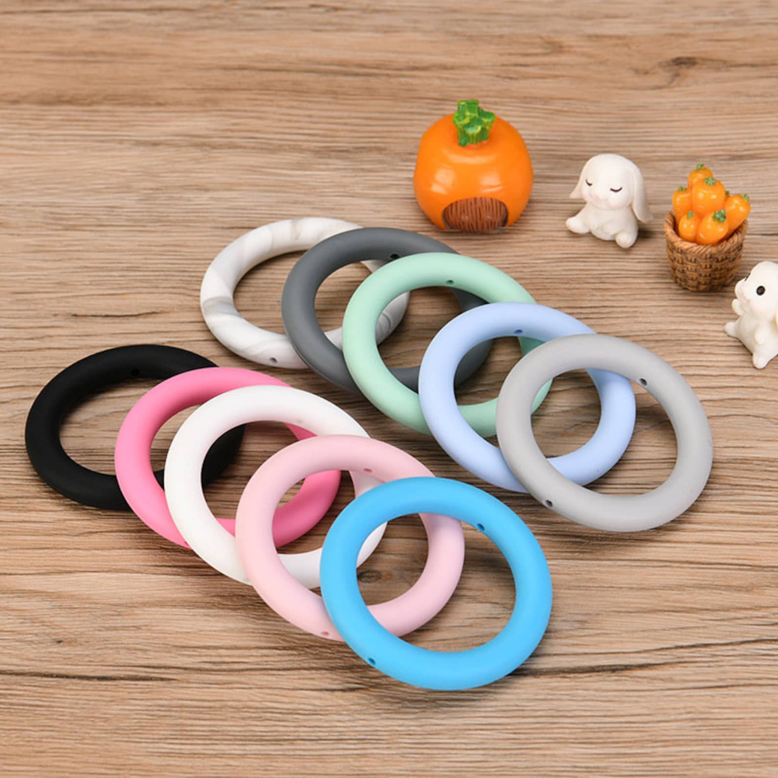 Corn Silicone Rings 65mm Silicone Ring, Silicone Beadable O Rings, Round Silicone Loop With ...