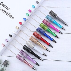 DIY Kunststoff Rohling Perlenstift,DIY Perlen Kugelschreiber,Perlenstift Rohling mit Tintenminen,Bubblegum Perlen zum Anpassen,11 Farben zur Auswahl