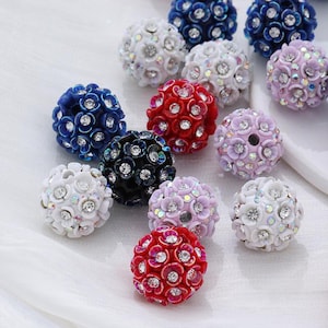 Flower Ball Resin Beads, Floral Rhinestone Beads,Fancy Bead,DIY Flower Charms,Ball DIY Beadable Pens,Keychain Beads, Jewelry Craft Making