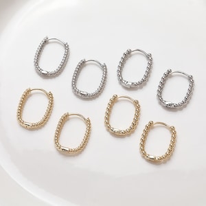 6 pieces Gold Plated Hoop Earrings,U Shaped Hoops,French Clip Earrings,hinged snap Closure Geometrical Earrings,Minimalist Earrings