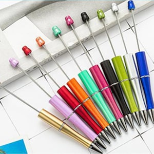100pcs Plastic Beadable Pens,solids Beadable pen,DIY Bead Ballpoint Pens ,Beadable pens and refills,Black Ink, Plastic DIY Beaded Pens