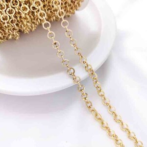 1 Meter 14k Gold plated Round Chain, brass Necklace chain, Circle Chain necklace, gold necklace, Diy Bracelet Chain, Jewellery supplies