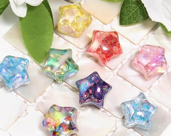 Star Acrylic Focal Beads,Colored Assorted Loose Beads,Star Shape Beads,Star Beads, DIY Beadable Pens,Fancy Star Beads,Jewelry Craft Making