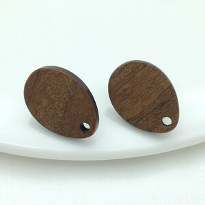 10 pieces Teardrop Wood Earrings, Ear Wire,Earrings Post,Minimalist Geometric Wood Earrings Studs,DIY Jewelry Accessories Craft Supplies