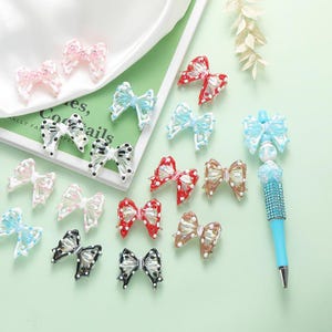 Acrylic Bow Beads, Fancy Beads, DIY  Pen Focals, Acrylic Beads, DIY Beadable Pens,Keychain Beads, Jewelry Craft Making