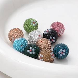Sparkle Beads,Round Dasiy rhinestone Beads, Fancy Round Beads, diy Pen Focals,  DIY Beadable Pens,Keychain Beads, Jewelry Craft Making