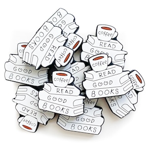 10pcs Coffee Book Focal Silicone Beads,Read Books Focal Bead,Back to school, Coffee Beads, Book Beads,  Focal Silicone Beads,Beads for pens,