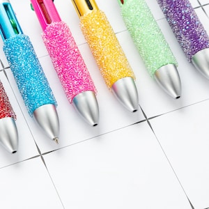 20 PCS Beadable Sugar Pens,,4 Colorful Sugar Glitter Beadable Pens,DIY Ballpoint PenBright Color Sugar Pens For Beads,  DIY Beadable Item
