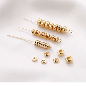 18K Gold Plated Brass Abacus Spacer Beads Charm, Wheel  Spacer Beads , Gold Spacer Beads, Geometry beads Diy Jewelry Findings