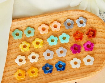 10 pieces Flower-shaped Resin Charm Pendant, Acetate Acrylic pendant,Fresh Colors Hollow Flower Earring Charm, DIY Jewelry Craft Supplies