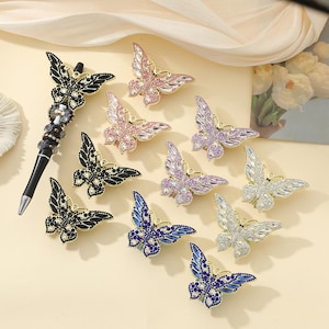 Rhinestone Butterfly Beads, Alloy Fancy Beads, Bling Pen Focals,DIY  Beads, DIY Beadable Pens,Keychain Beads, Jewelry Craft Making