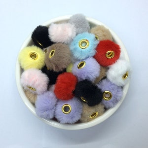 20mm Fuzzy Beads Spacer, Soft Furry Spacer,Mix Color Faux Furry Beads, Beads For Pen, PomPom Beads, Large Hole Spacer Beads