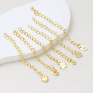 10pcs 18k Gold Plated Brass Extension Chain, 43-64mm Necklace Extension Chain Supplies , DIY Component Jewelry Finding