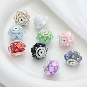 Sparkle Square Beads, Fancy Beads, Imitation pearl Pen Focals, Acrylic Beads, DIY Beadable Pens,Keychain Beads, Jewelry Craft Making