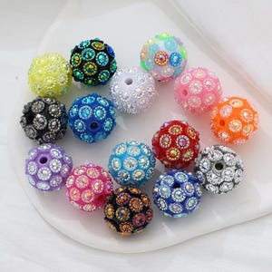 Sparkle Rhinestone round Beads, Fancy Beads,DIY round Pen Focals, Acrylic Beads, DIY Beadable Pens,Keychain Beads, Jewelry Craft Making