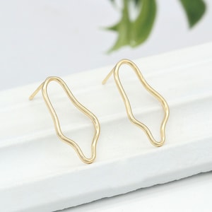 6 PCS 14K Real Gold Plated  Ear hooks, earring post,DIY Earring conector Findings,brass ear hook,Earring Stud Earring accessories