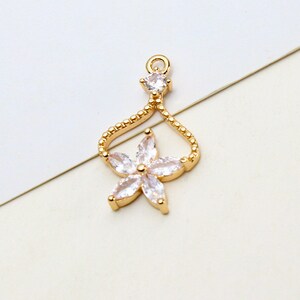 10 PCS Gold Plated Cubic Zirconia Cross Charm,Gold Initial Charm,Vermeil Flower/Cross Pendant, Gold Cross,cz pave Cross Charm,Jewelry Making