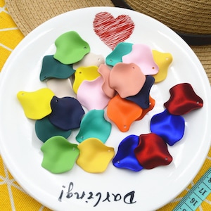 10 pieces Colorful Petal Charms, Acrylic Flower Petal Pendant, Rose Petal Resin Earring Charms Findings, DIY Jewelry Craft Supplies