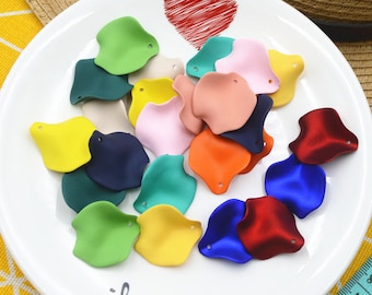10 pieces Colorful Petal Charms, Acrylic Flower Petal Pendant, Rose Petal Resin Earring Charms Findings, DIY Jewelry Craft Supplies