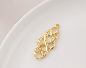 10 pcs Gold plated knot alloy earrings charms,earring hoop, Geometric Pendant, Earring accessories,Jewelry Supplies,alloy findings