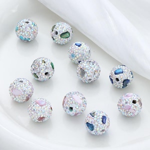 Sparkle Beads,Round rhinestone Beads, Fancy Gems Beads, diy Pen Focals,  DIY Beadable Pens,Keychain Beads, Jewelry Craft Making