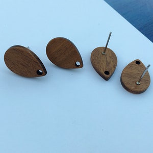 10 pieces Teardrop Wood Earrings, Ear Wire, Earrings Post,Minimalist Geometric Wood Earrings Studs,DIY Jewelry Accessories Craft Supplies