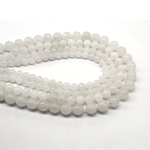 White Moonstone Beads Gemstone Beads,Loose Round Semi Stone Bead, Smooth Round Beads,DIY Jewelry Making Design for Bracelet,4/6/8/10/12/14mm