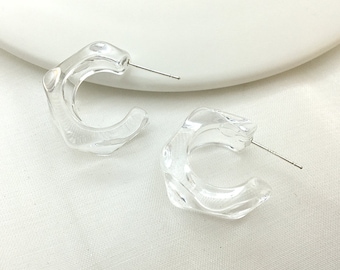 10 pieces Acrylic Chunky Hoop Earrings, Cellulose Acetate acrylic Summer earrings Acrylic Studs Diy Jewelry Resin Earring Findings