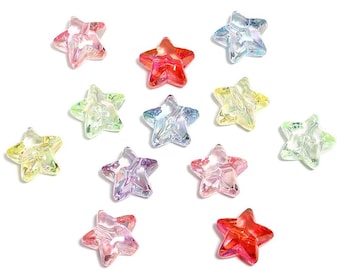 100 pcs UV plating Star beads ,Fancy acrylic Star Beads, Star Bead Mix, DIY Beadable Pens,Keychain Beads, Jewelry Craft Making