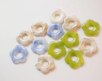 10 pieces Flower-shaped Resin Charm Pendant, Acetate Acrylic Fresh Colors Hollow Flower Earring Charm DIY Jewelry Findings