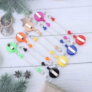 30 pcs Exclusive Beadable Badge Reels,Beadable bars, keychain blanks,Beadable Retractable Badge Reels Bars with CLIP on back
