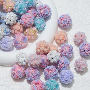 Rose flower Beads, Fancy Beads, Imitation pearl Pen Focals, Acrylic Beads, DIY Beadable Pens,Keychain Beads, Jewelry Craft Making