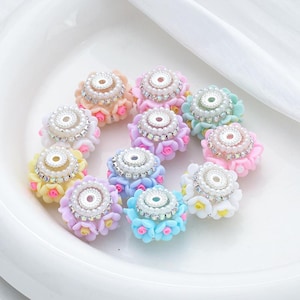 Sparkle Beads,Flower rhinestone Beads, Fancy Polymer Clay Beads, diy Pen Focals,  DIY Beadable Pens,Keychain Beads, Jewelry Craft Making