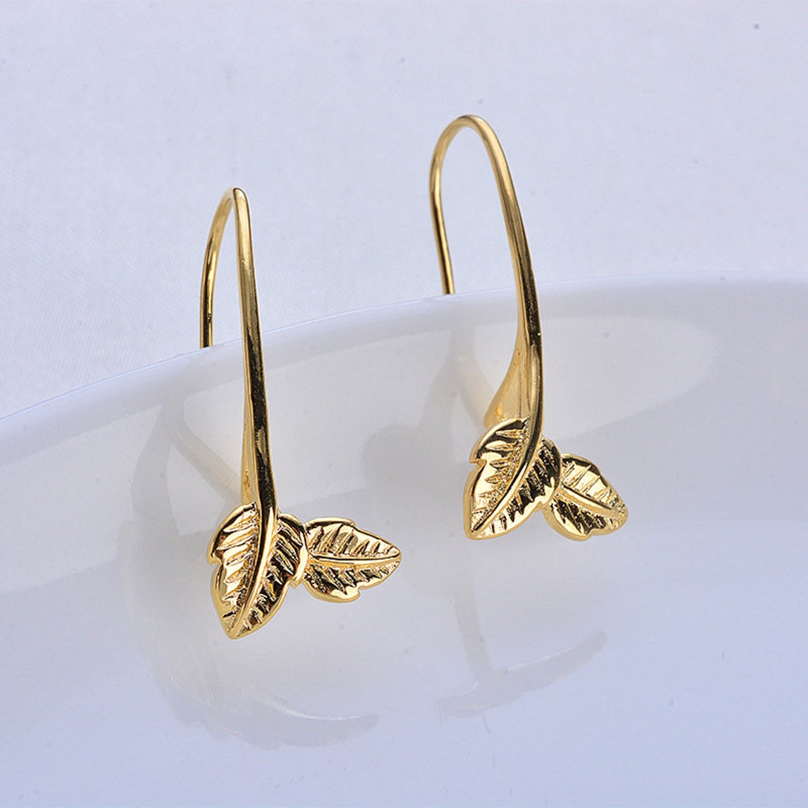 10 pieces Gold Plated Ear hook Earring connector Etsy