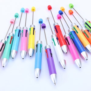 50 Stück Kunststoff Perlenstifte,Perlenkugelschreiber,Perlenkugelschreiber,Perlenstiftrohlinge mit Tinte Minen,Bubblegum Perlen zum Anpassen